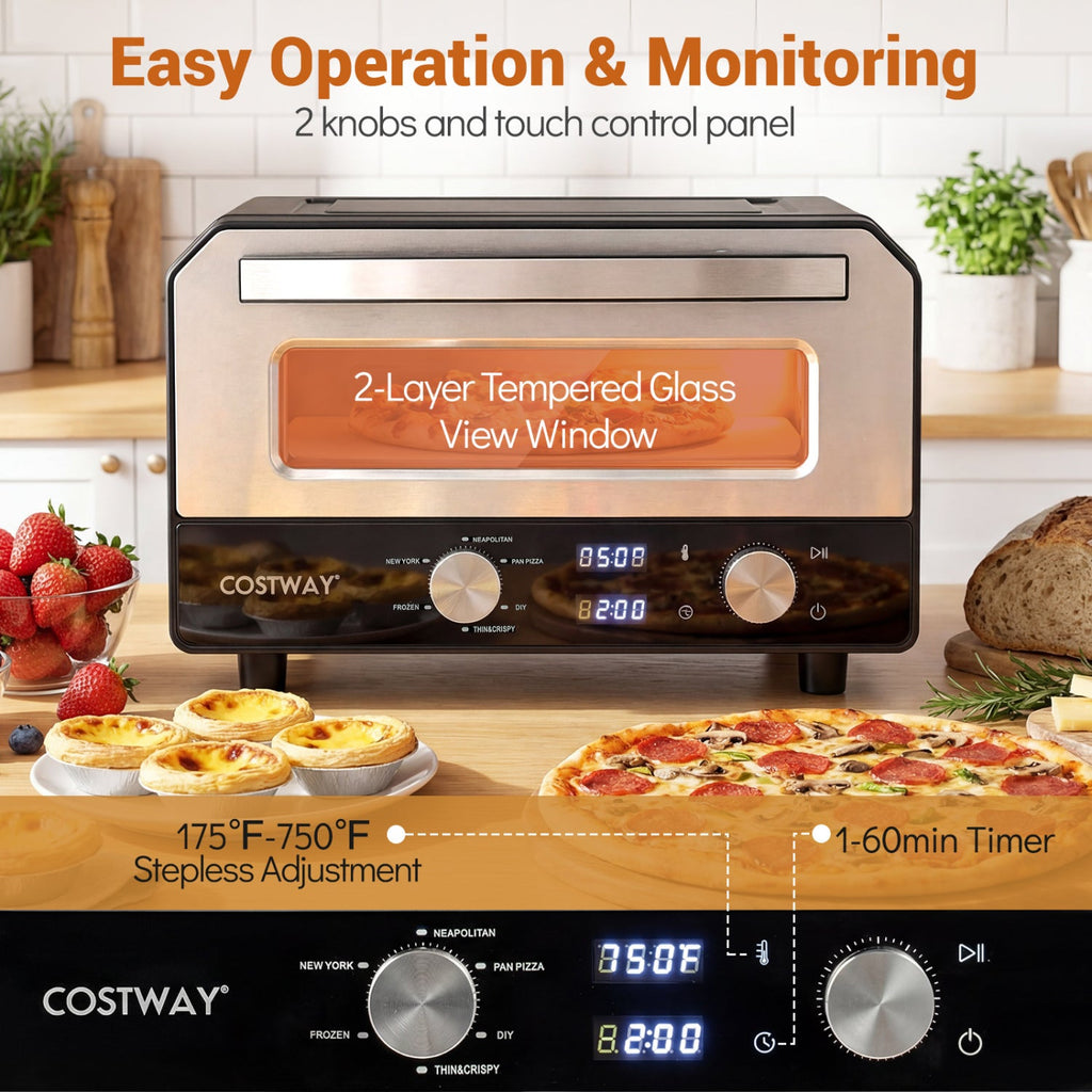 Countertop Electric Pizza Oven — 12-Inch