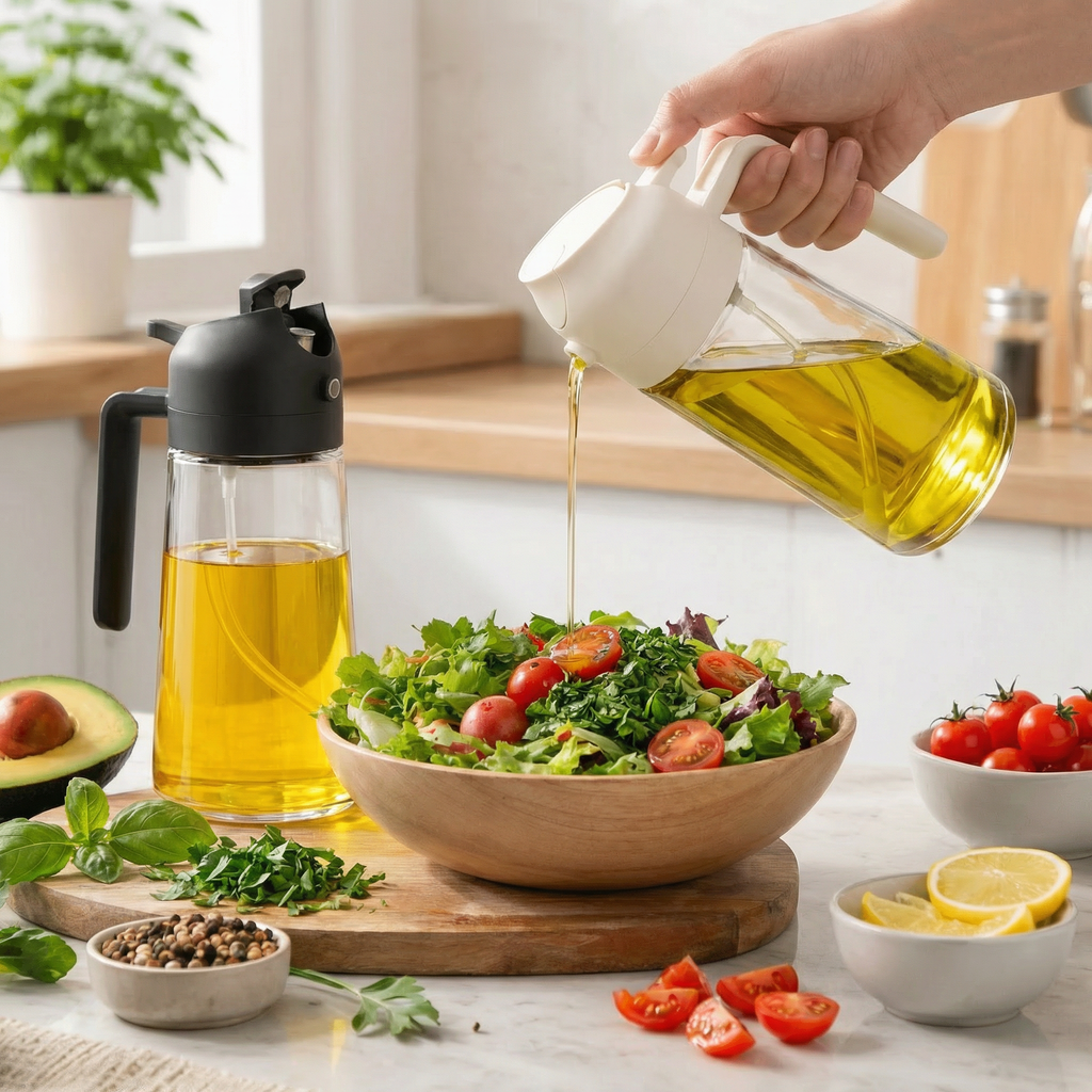 2-Pack Glass Olive Oil Sprayer & Dispenser - 16 oz