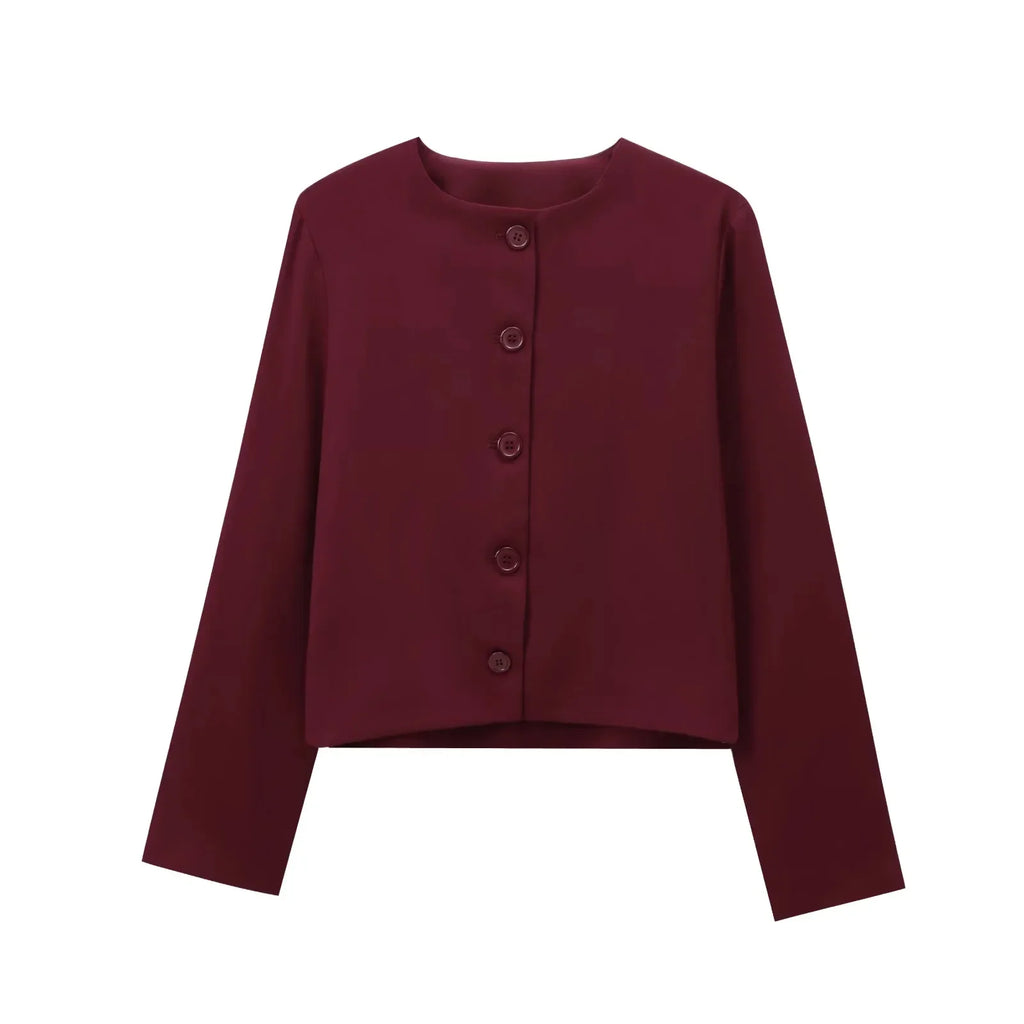 Foridol Women's Button-Front Black Blazer