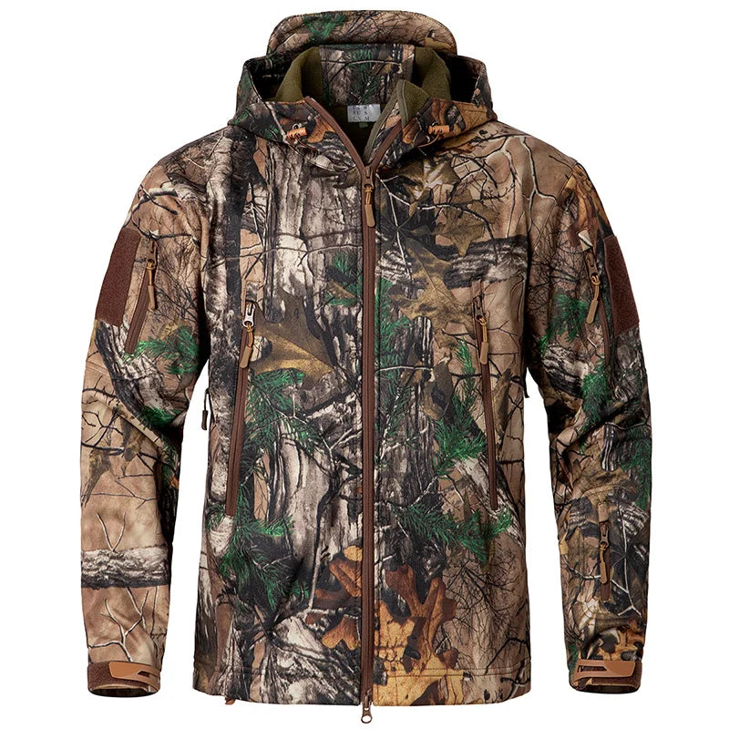 Men's Camouflage Fleece-Lined Tactical Softshell Jacket