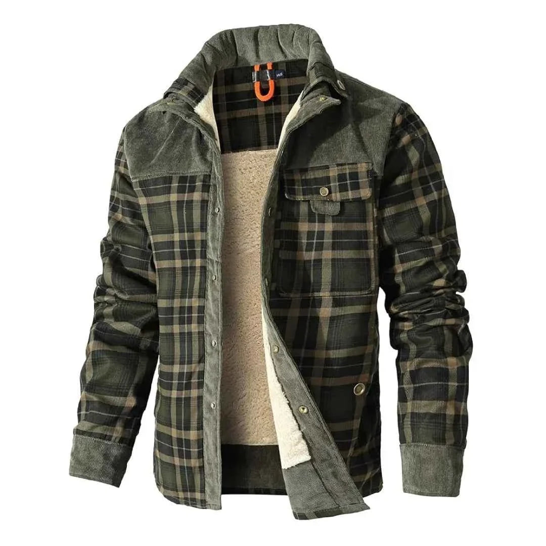 Men's Plaid Sherpa-Lined Winter Work Jacket