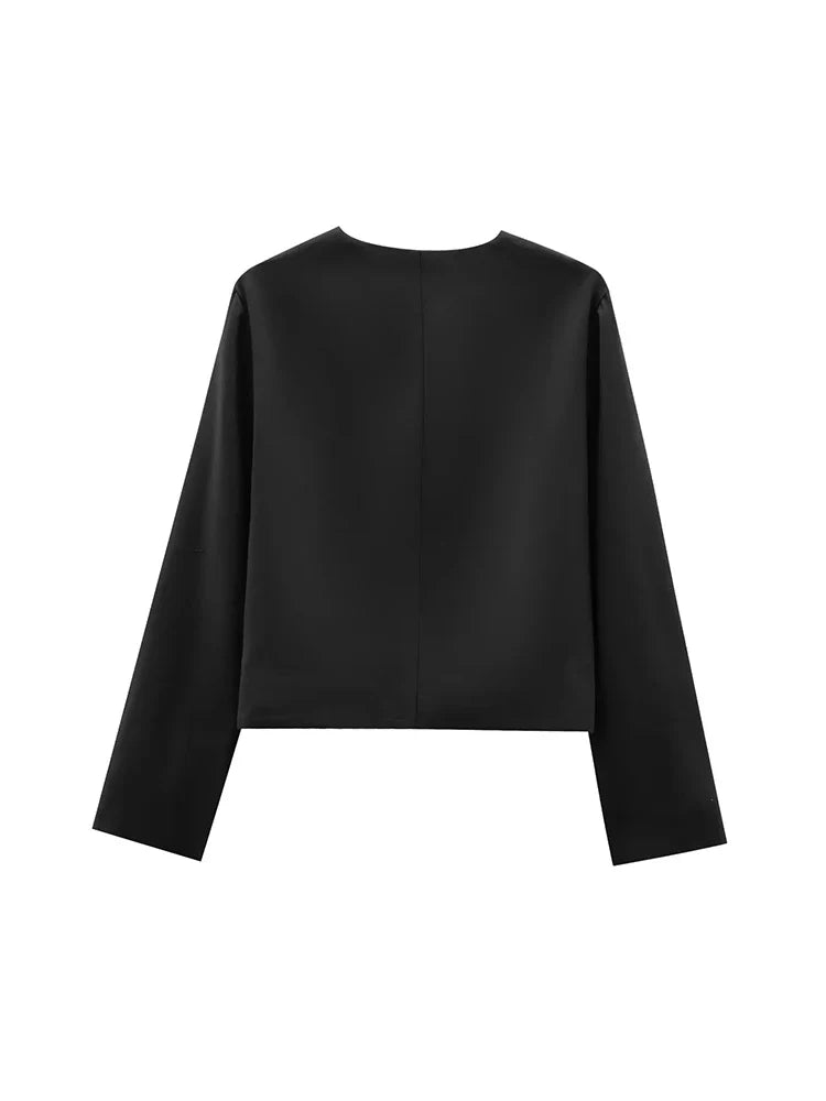 Foridol Women's Button-Front Black Blazer