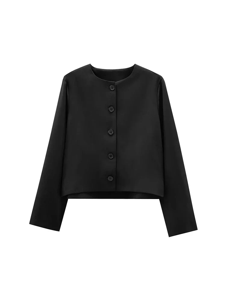 Foridol Women's Button-Front Black Blazer