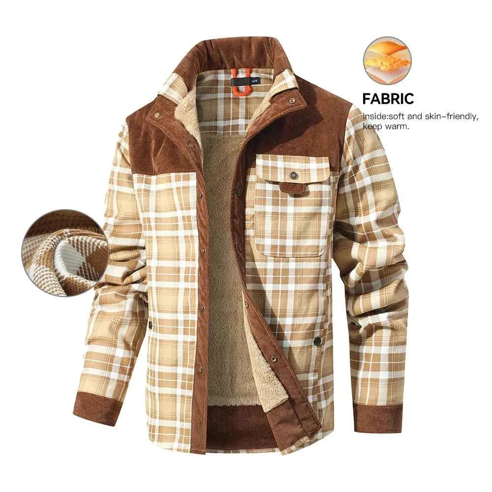 Men's Plaid Sherpa-Lined Winter Work Jacket