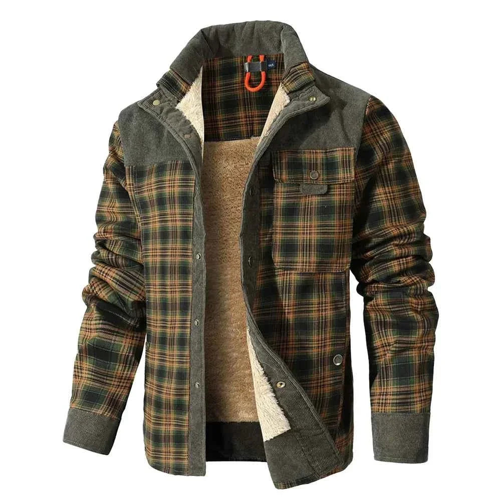 Men's Plaid Sherpa-Lined Winter Work Jacket