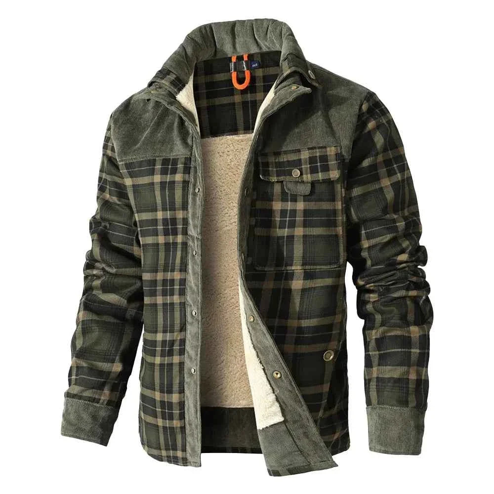 Men's Plaid Sherpa-Lined Winter Work Jacket