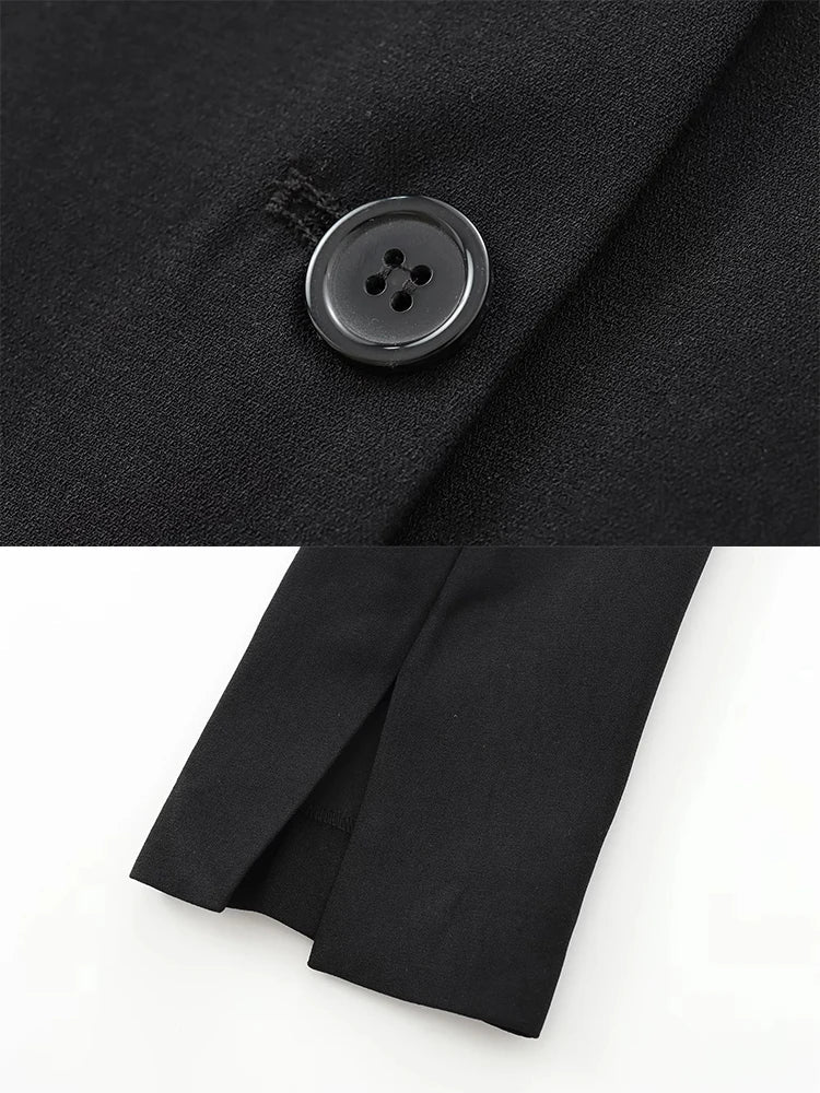 Foridol Women's Button-Front Black Blazer