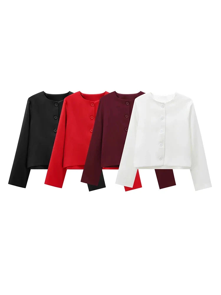 Foridol Women's Button-Front Black Blazer