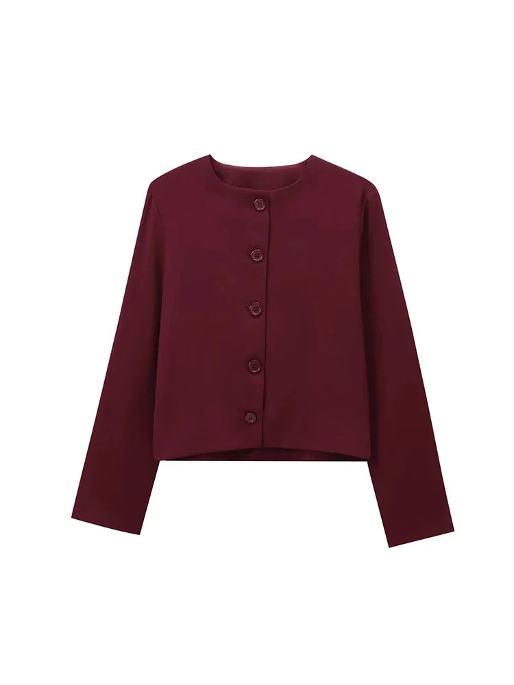 Foridol Women's Button-Front Black Blazer