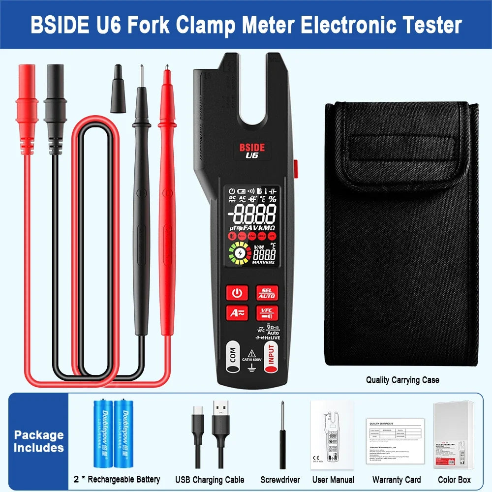 BSIDE U6 600A True-RMS Fork Clamp Meter