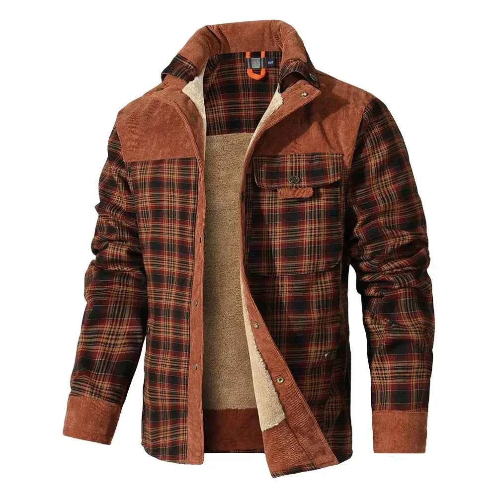 Men's Plaid Sherpa-Lined Winter Work Jacket