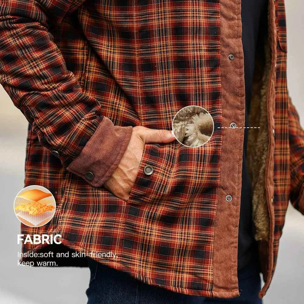 Men's Plaid Sherpa-Lined Winter Work Jacket