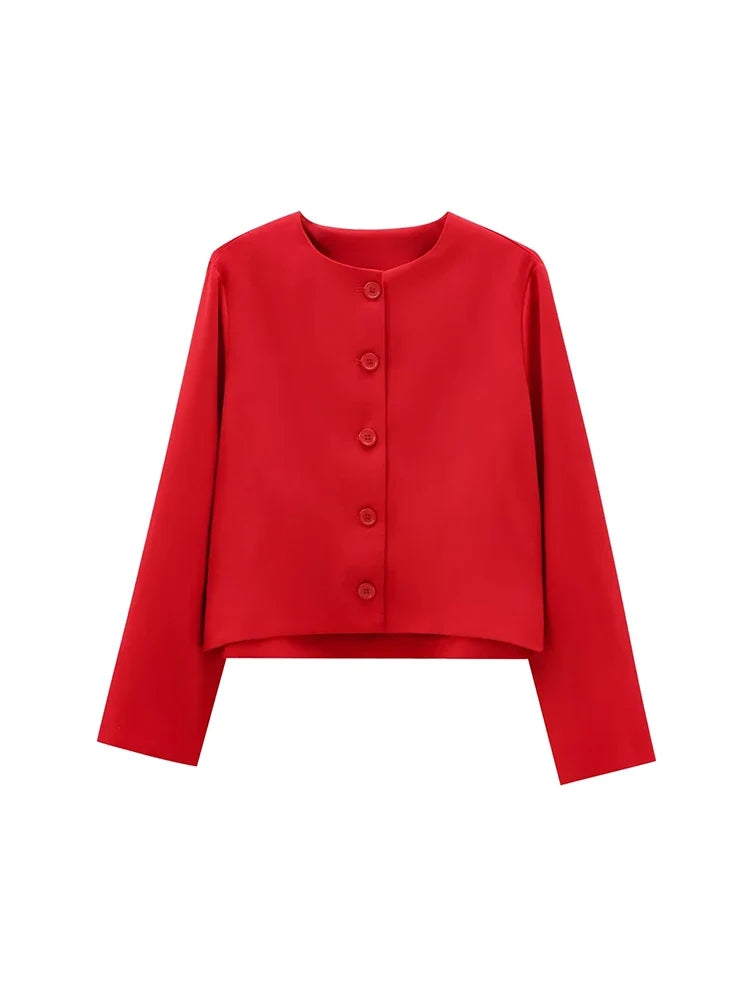Foridol Women's Button-Front Black Blazer