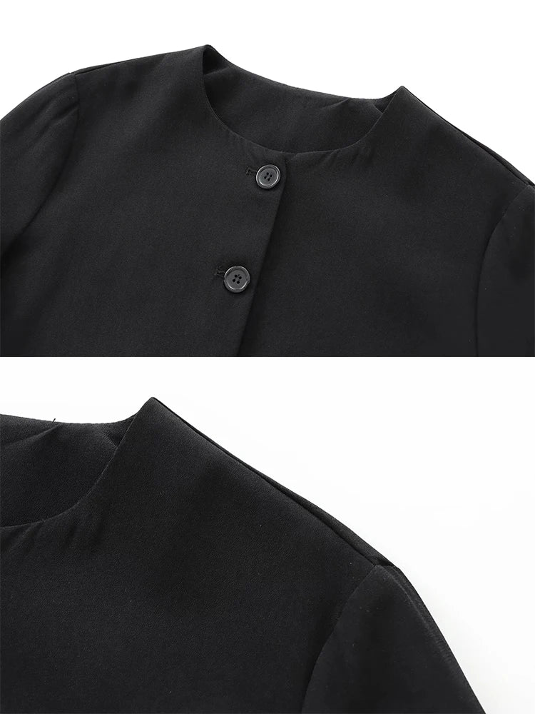 Foridol Women's Button-Front Black Blazer