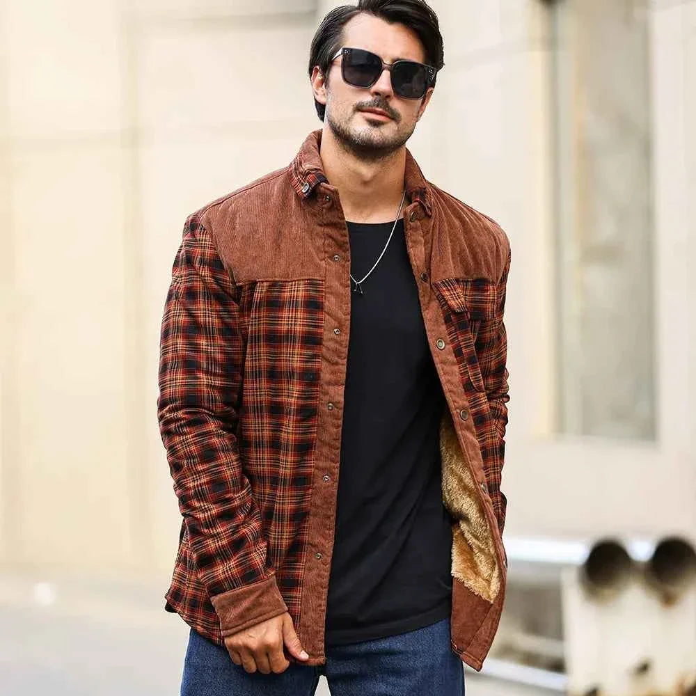 Men's Plaid Sherpa-Lined Winter Work Jacket