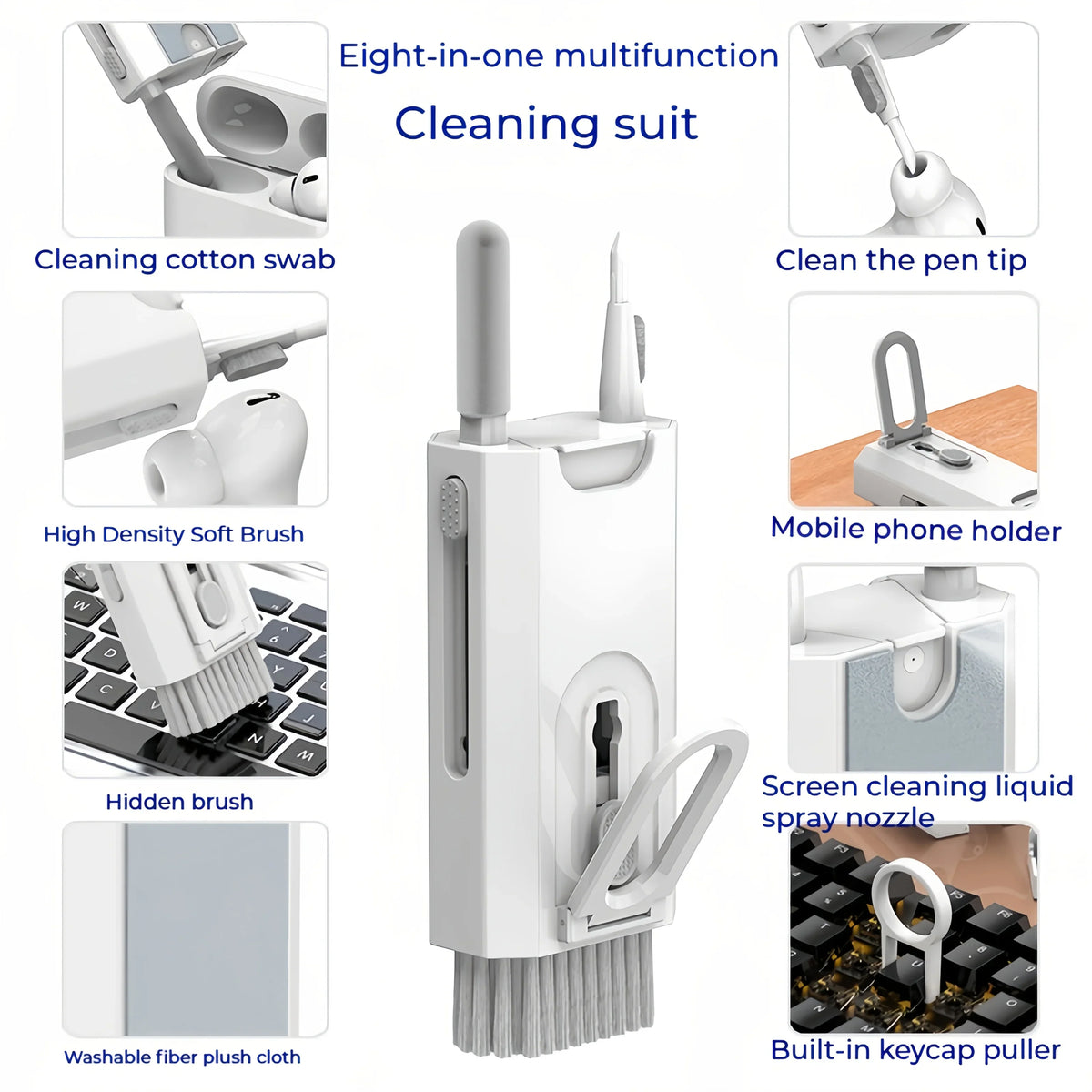 8-in-1 Electronics Cleaning Kit with Keycap Puller