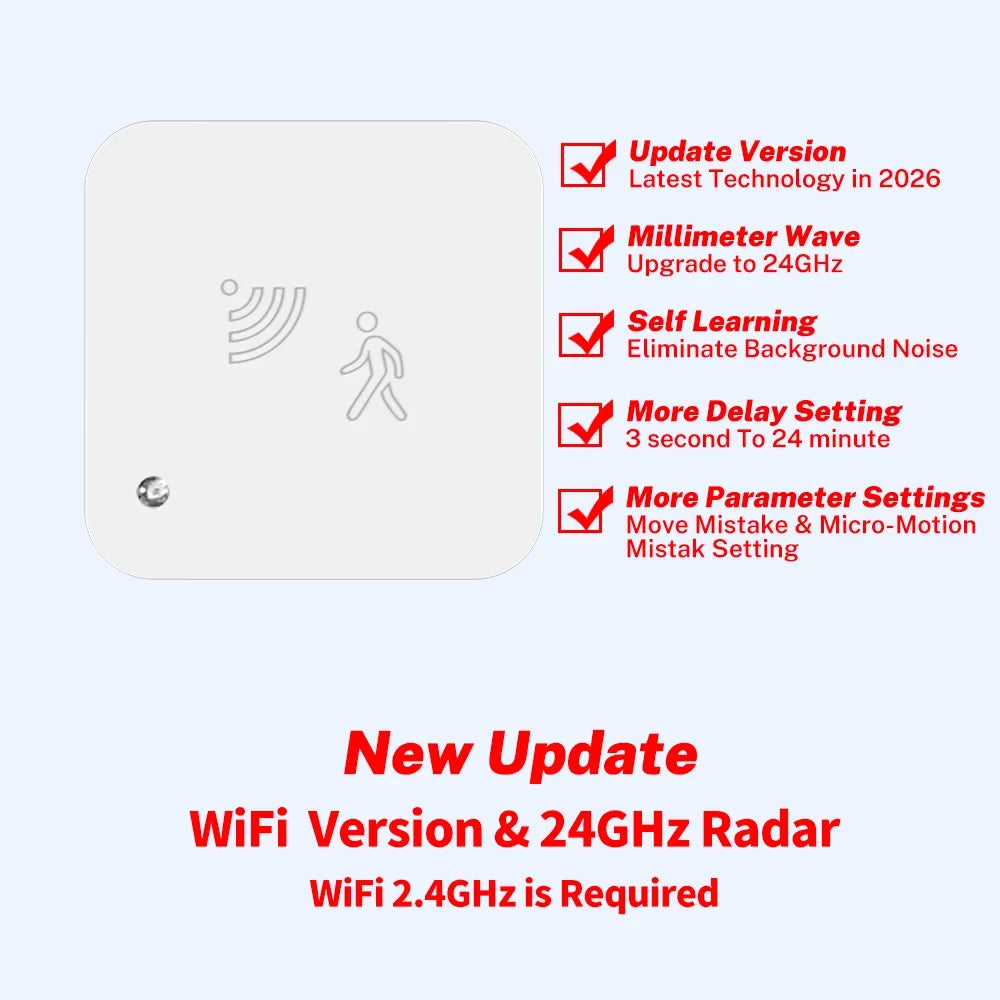 Tuya-Compatible mmWave Presence Sensor – WiFi or Zigbee