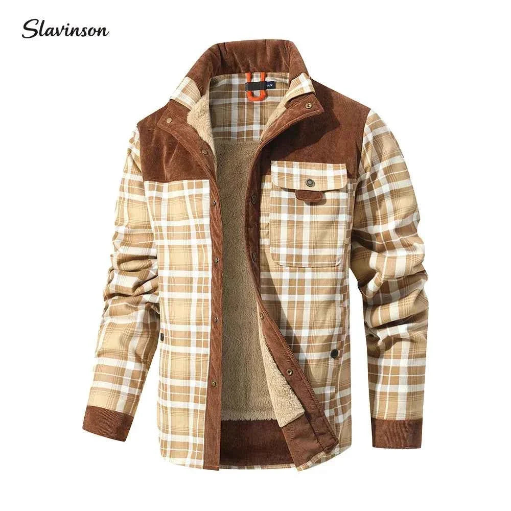 Men's Plaid Sherpa-Lined Winter Work Jacket