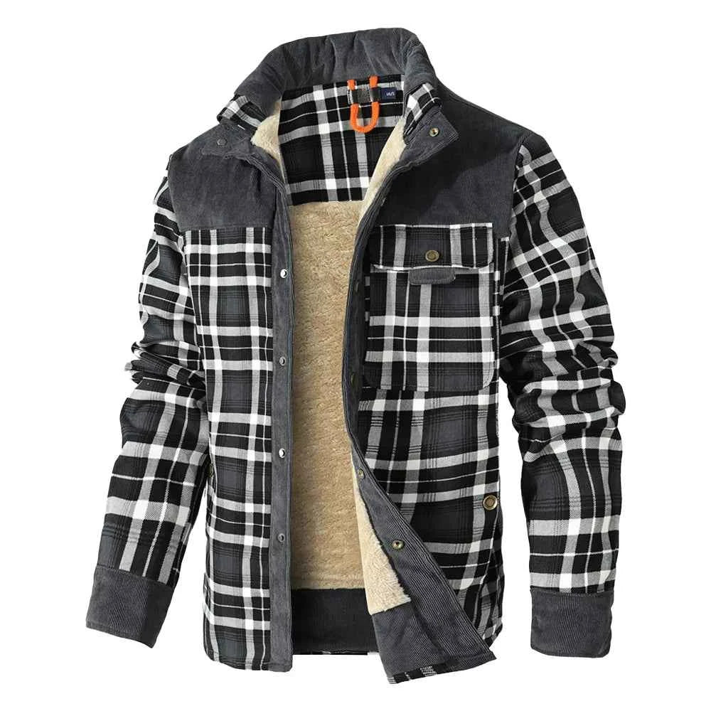 Men's Plaid Sherpa-Lined Winter Work Jacket