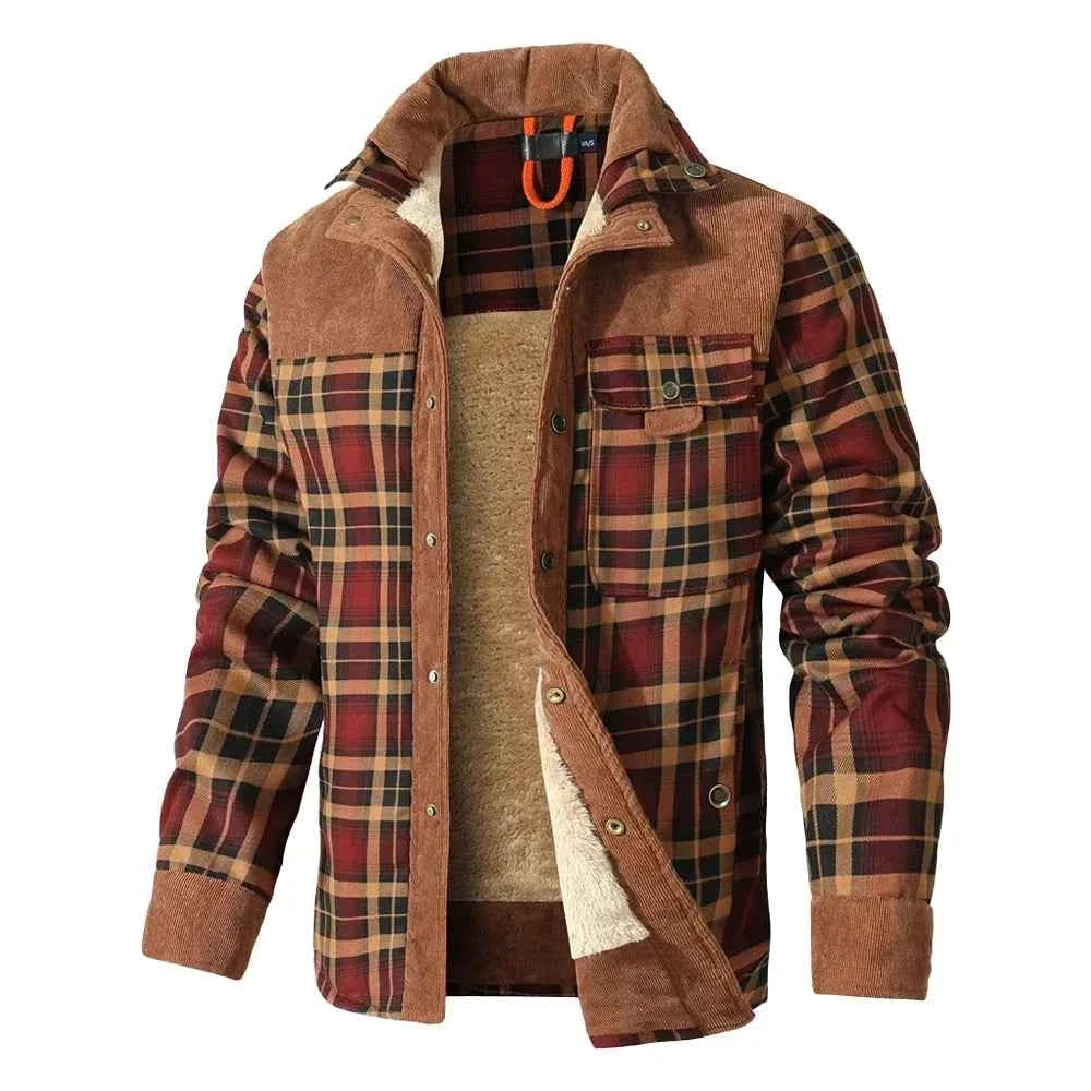 Men's Plaid Sherpa-Lined Winter Work Jacket