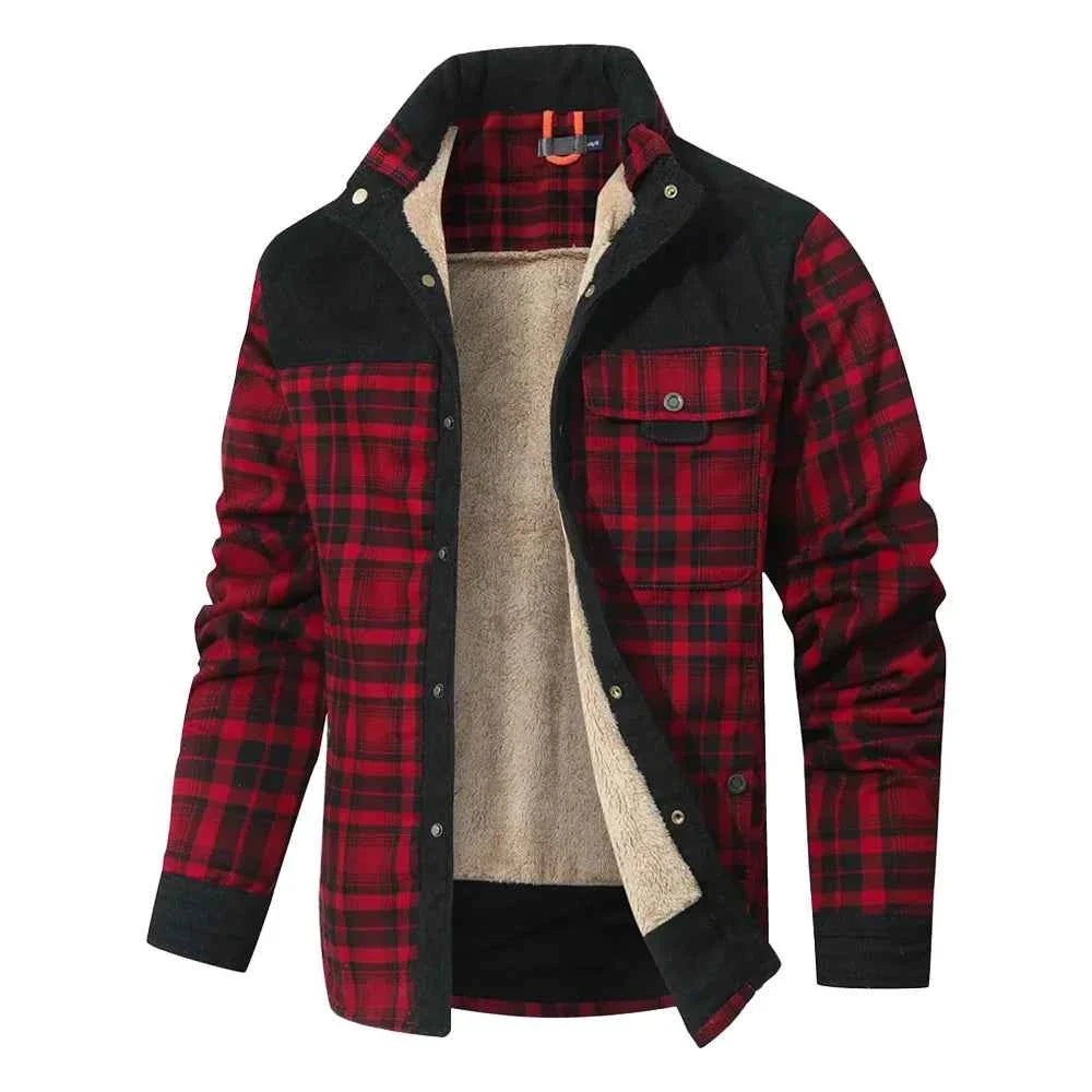 Men's Plaid Sherpa-Lined Winter Work Jacket