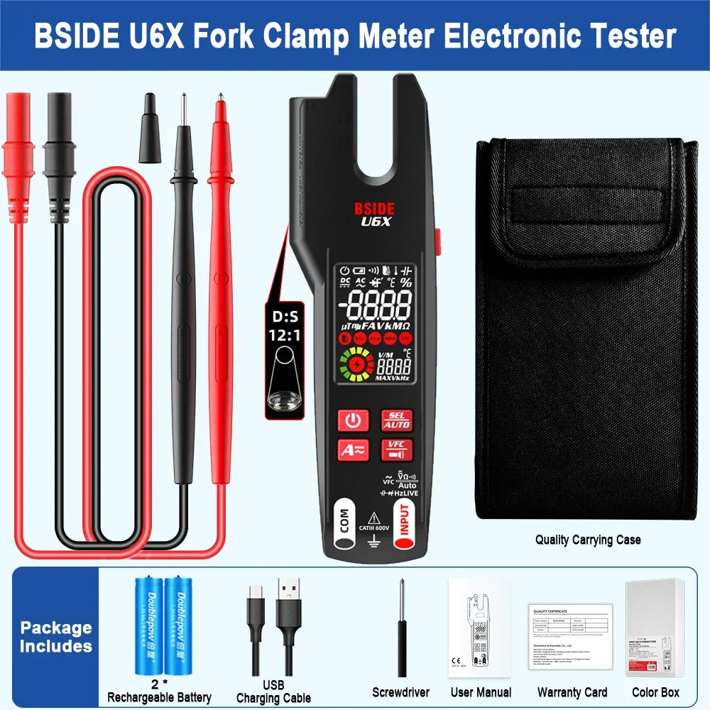 BSIDE U6 600A True-RMS Fork Clamp Meter