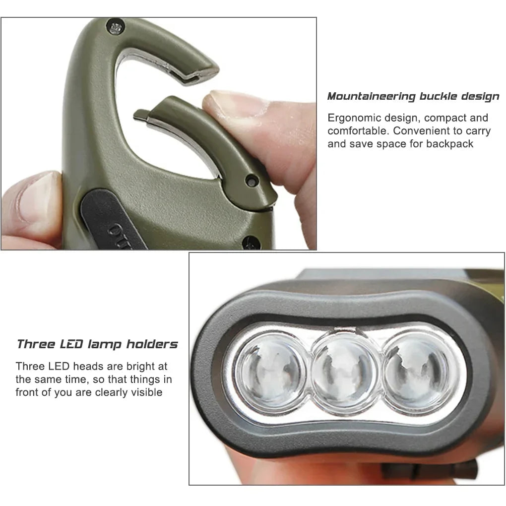 Solar Hand-Crank Emergency Flashlight
