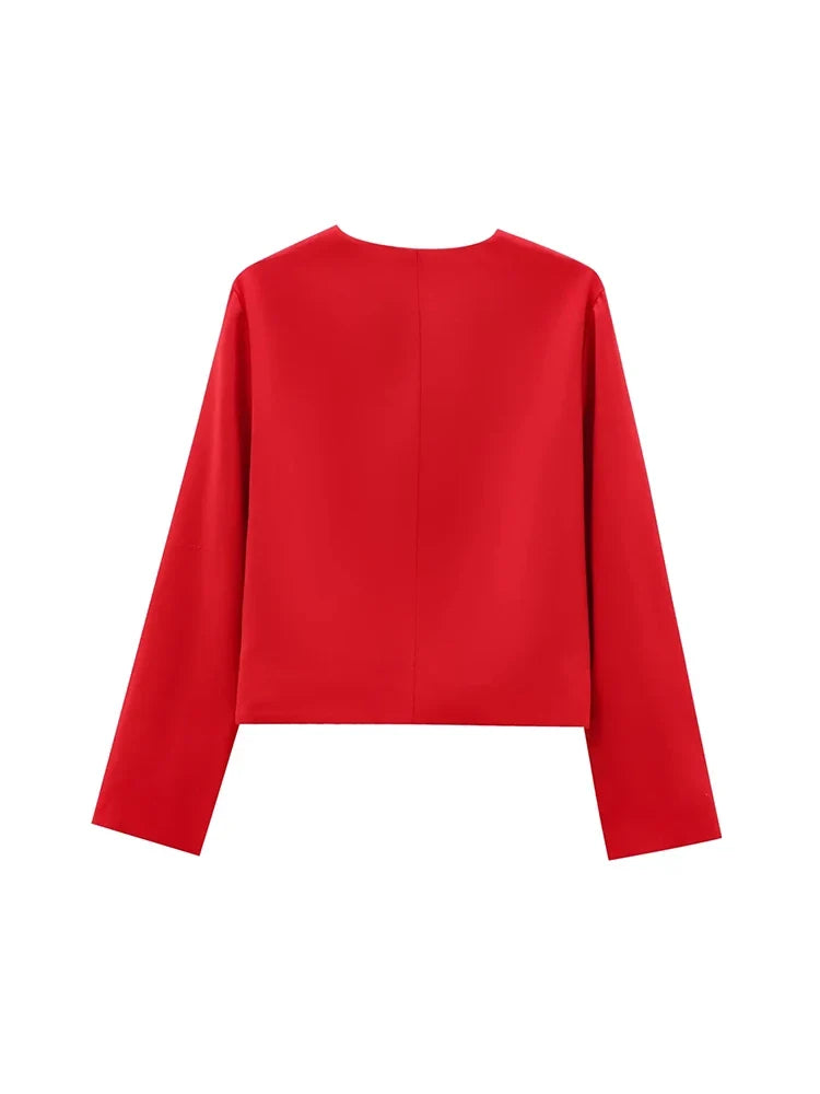 Foridol Women's Button-Front Black Blazer
