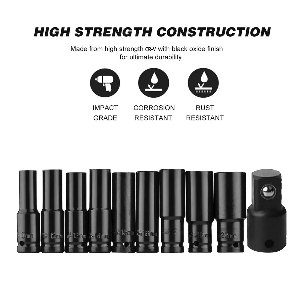 1/2 in. Drive Metric Universal Deep Impact Sockets