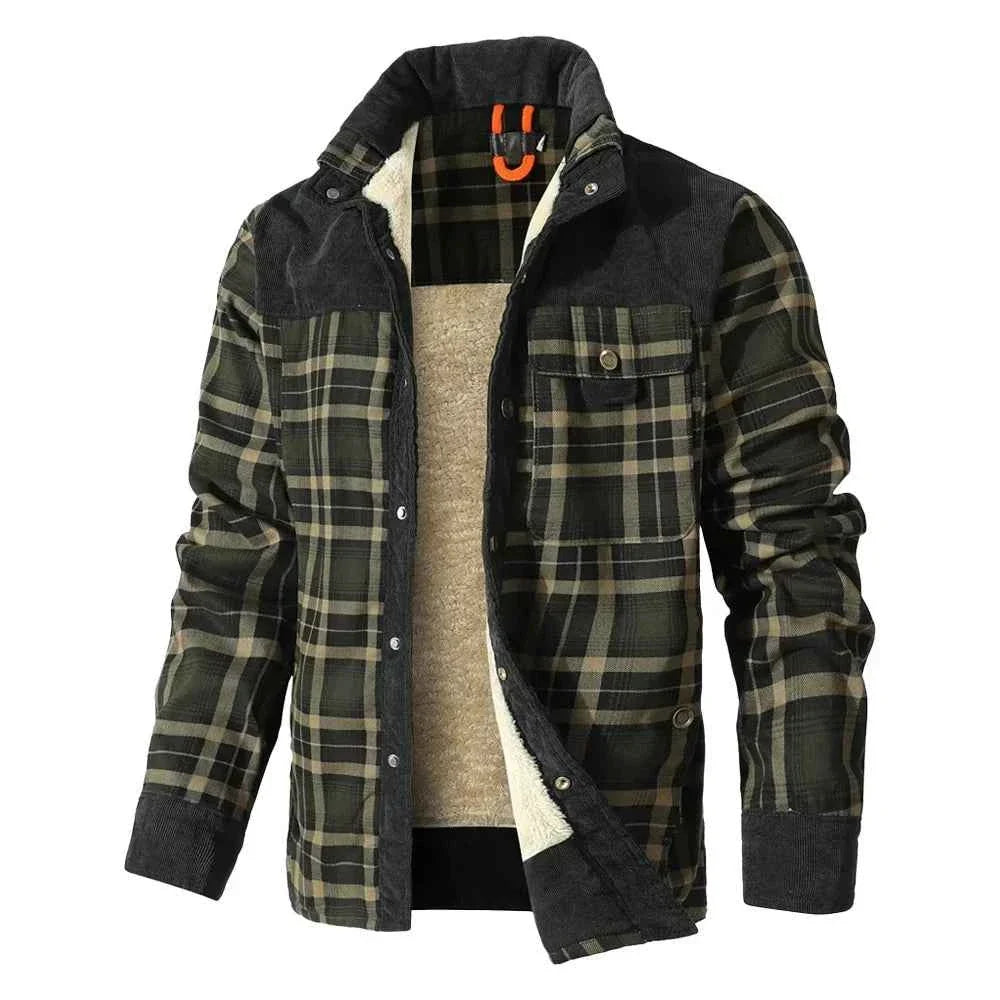 Men's Plaid Sherpa-Lined Winter Work Jacket