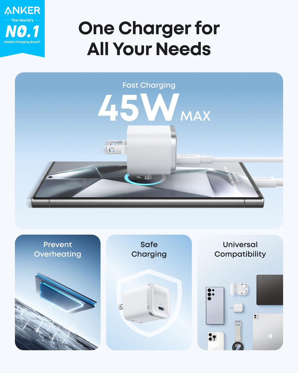Anker Nano 45W USB-C Charger + Cable