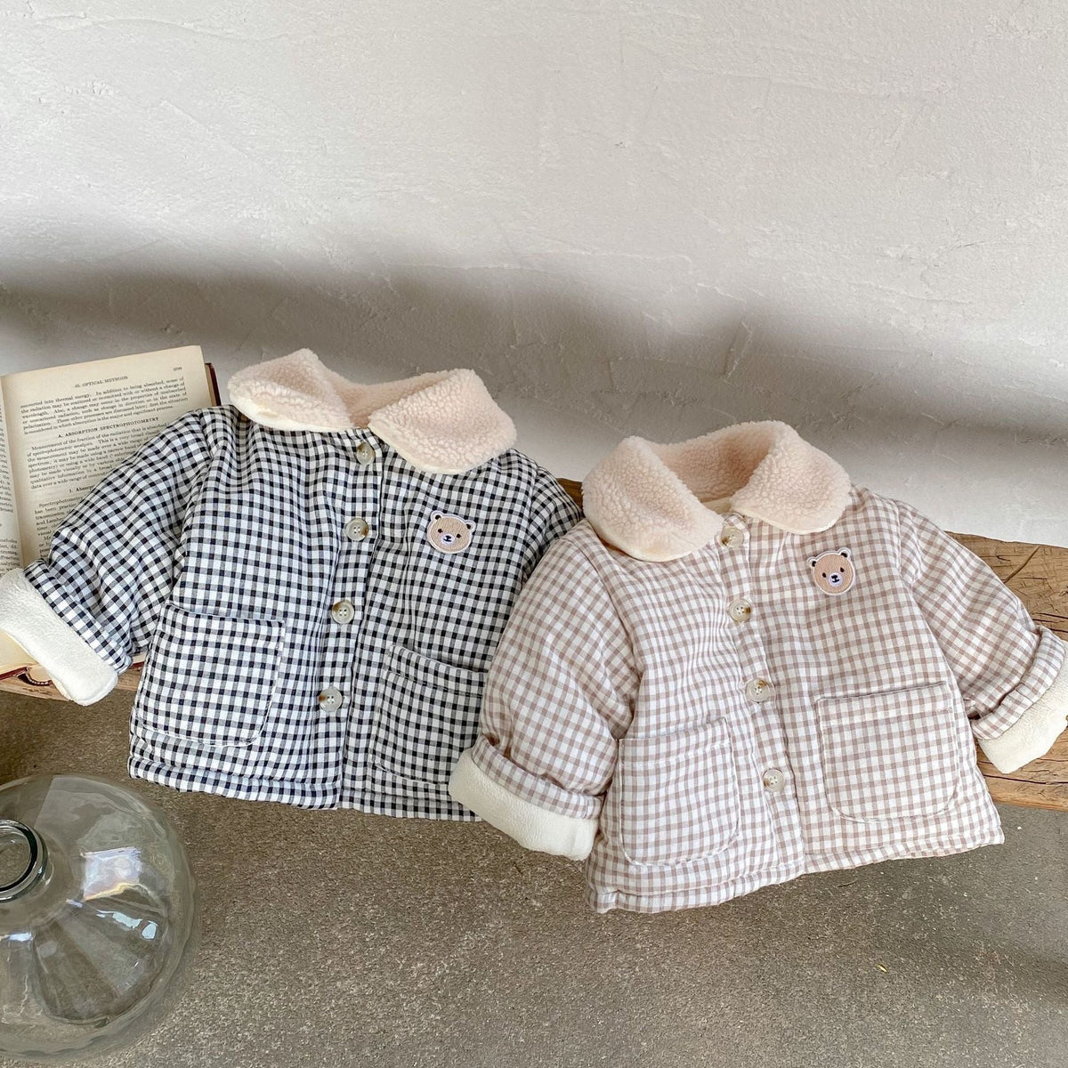 Baby Plaid Bear Quilted Winter Jacket