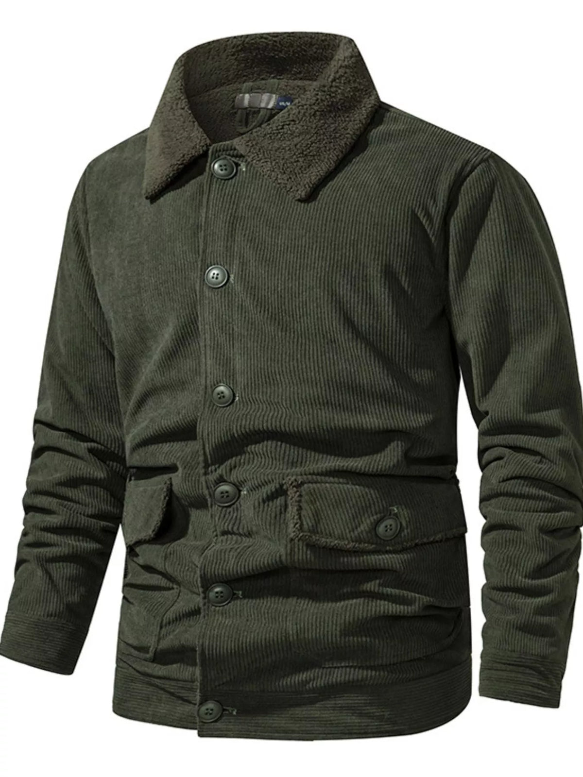 Men's Corduroy Sherpa-Lined Button-Up Jacket