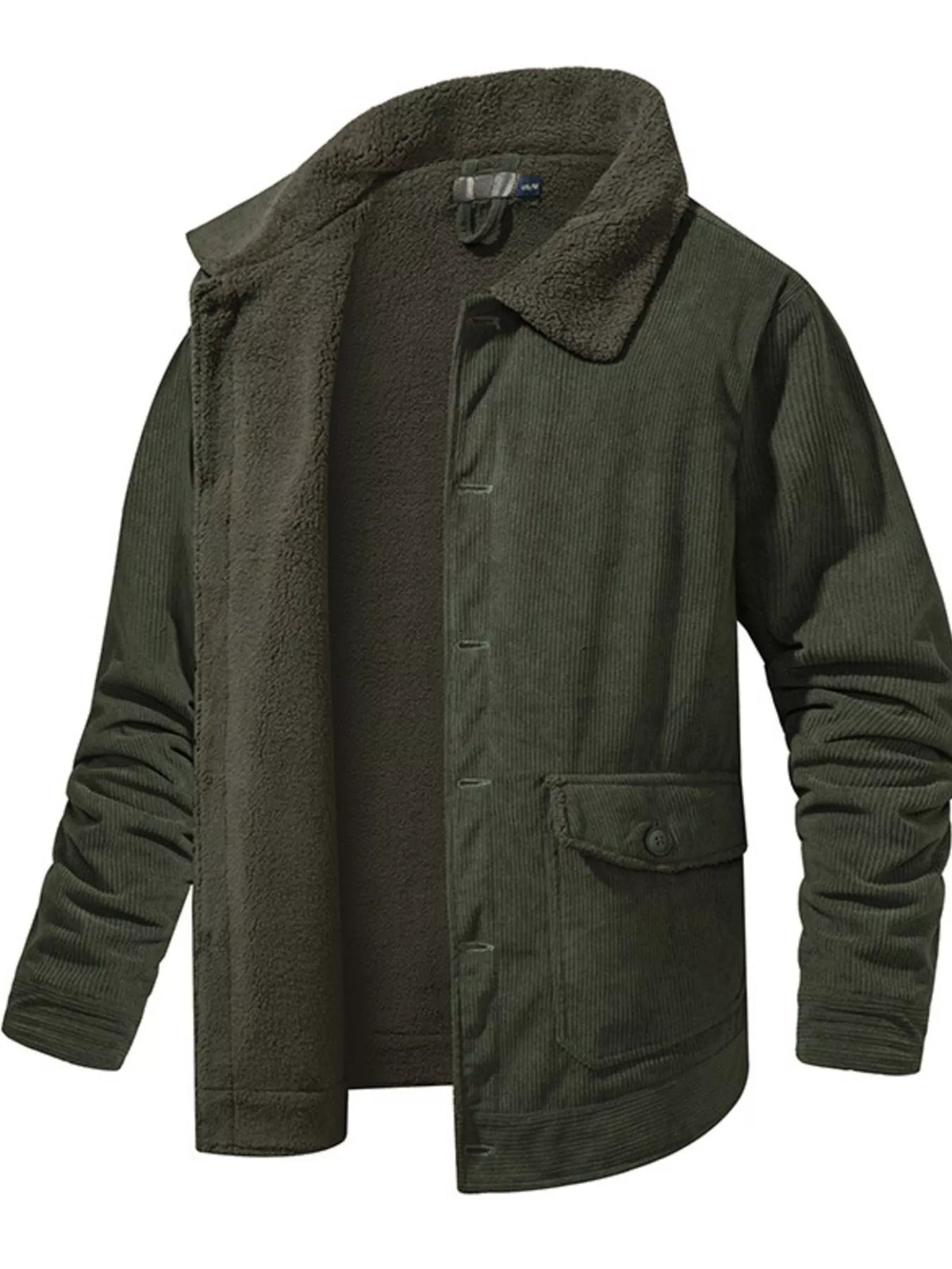 Men's Corduroy Sherpa-Lined Button-Up Jacket