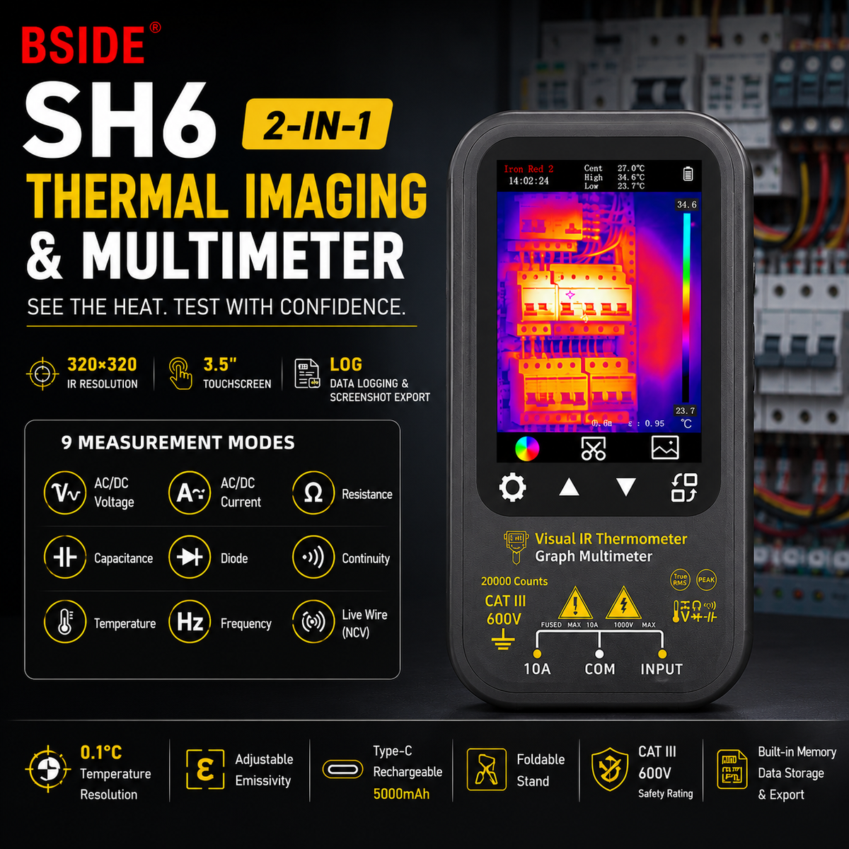BSIDE SH6 Thermal Imaging Multimeter