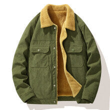 Men's Corduroy Fleece-Lined Winter Jacket