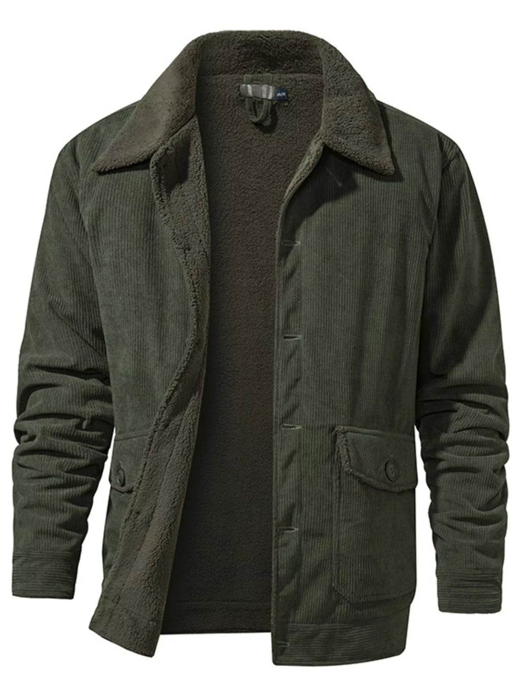 Men's Corduroy Sherpa-Lined Button-Up Jacket
