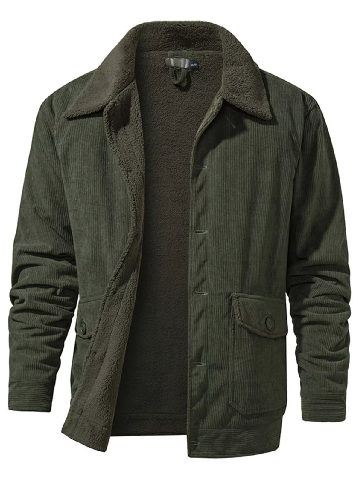 Men's Corduroy Sherpa-Lined Button-Up Jacket