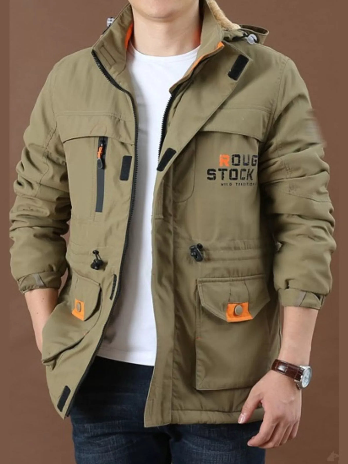 Men's Fleece-Lined Hooded Work Jacket