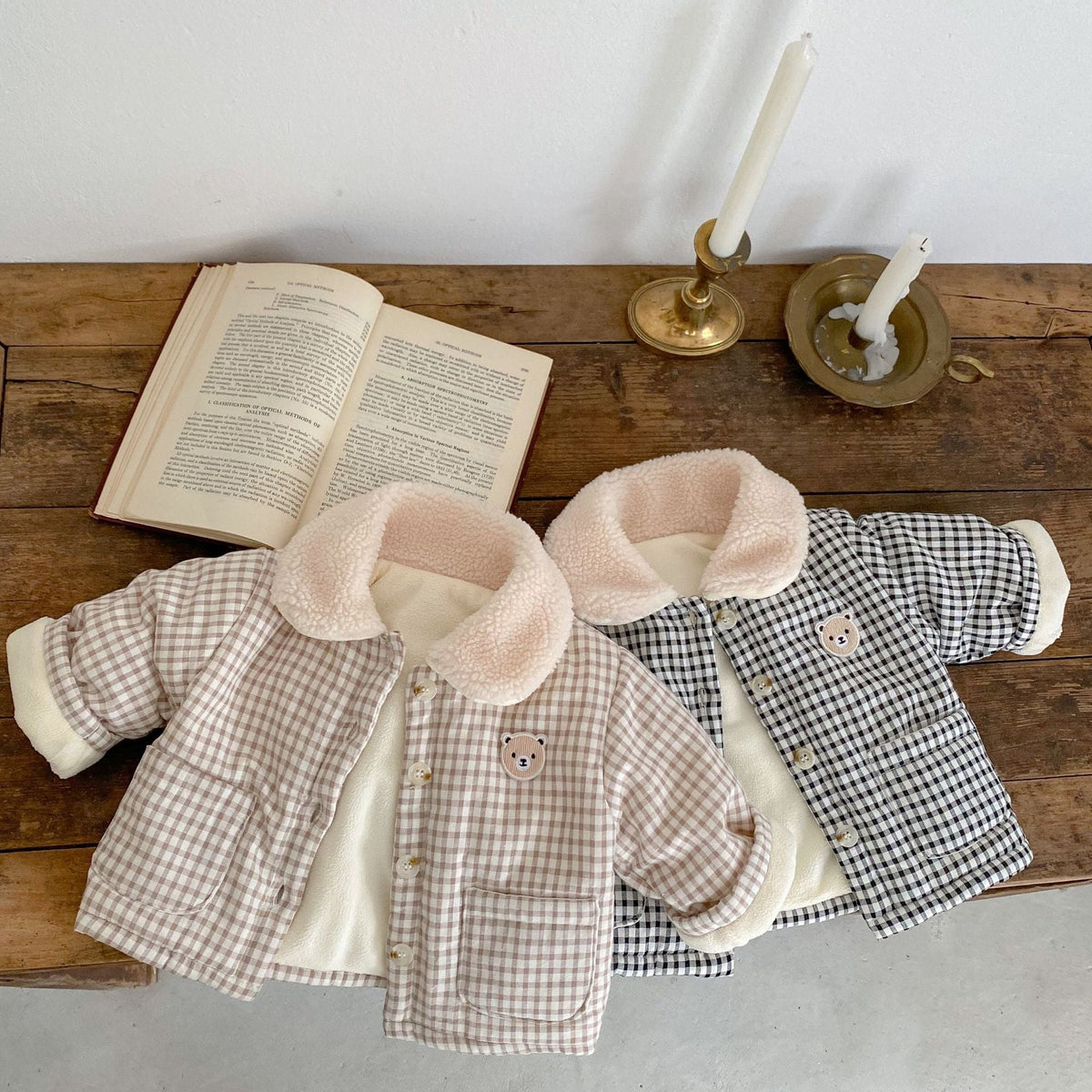 Baby Plaid Bear Quilted Winter Jacket