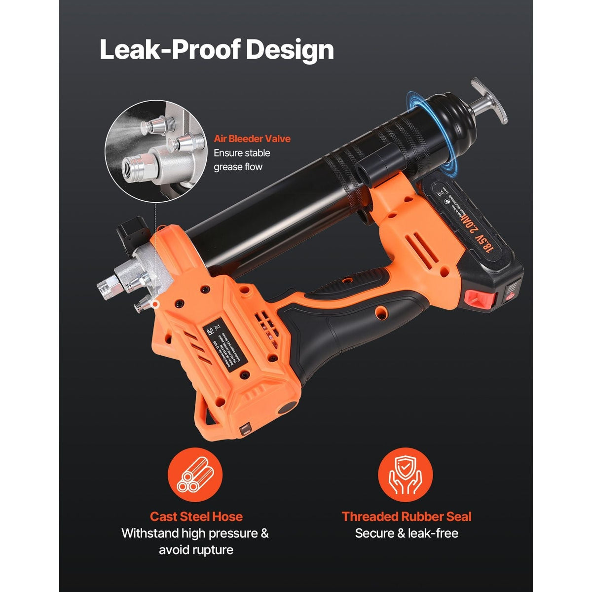20V Cordless Grease Gun with Battery & Case