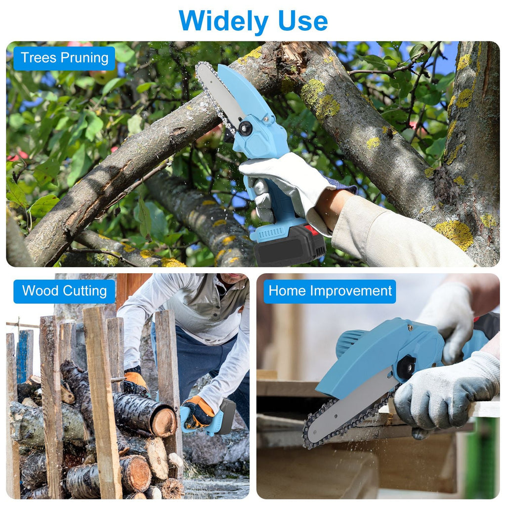 Cordless Mini Chainsaw Kit with 4 & 6 in. Chains