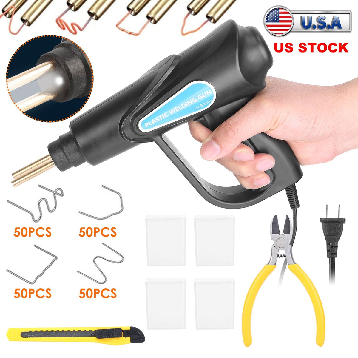 70W Plastic Welder Repair Kit with 200 Staples