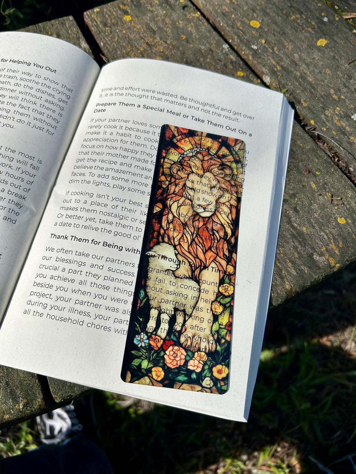 Lion & Lamb Christian Bookmark