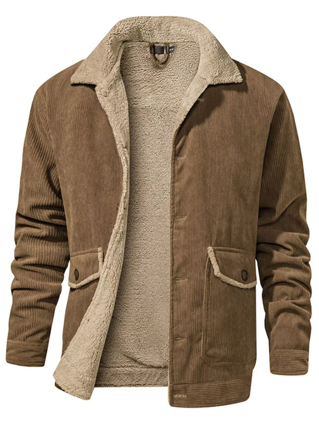 Men's Corduroy Sherpa-Lined Button-Up Jacket