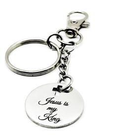 Jesus Is My King Stainless Steel Keychain