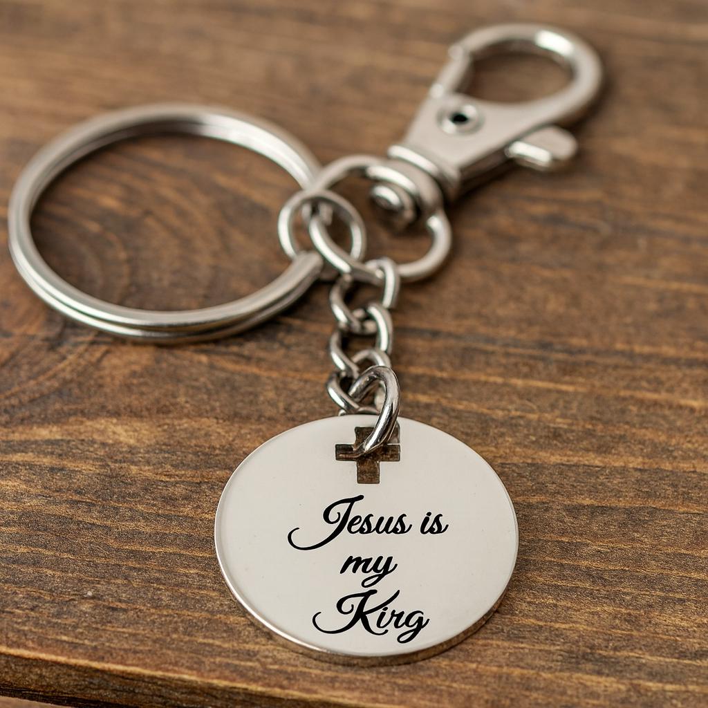 Jesus Is My King Stainless Steel Keychain