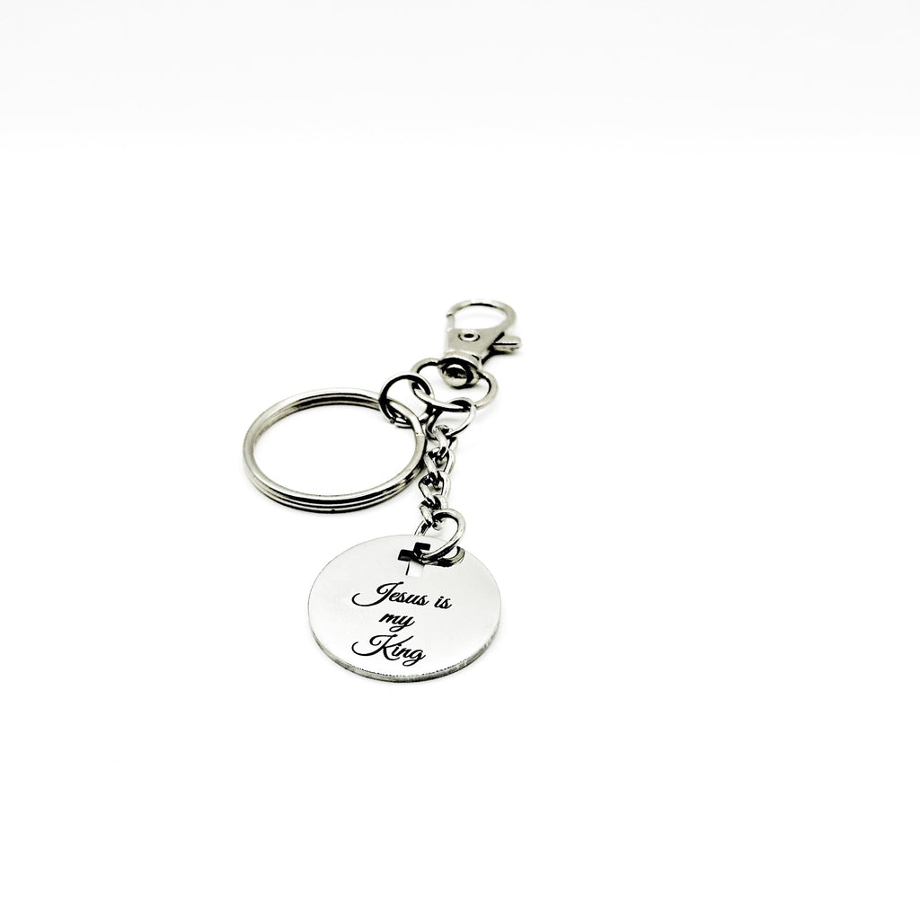 Jesus Is My King Stainless Steel Keychain