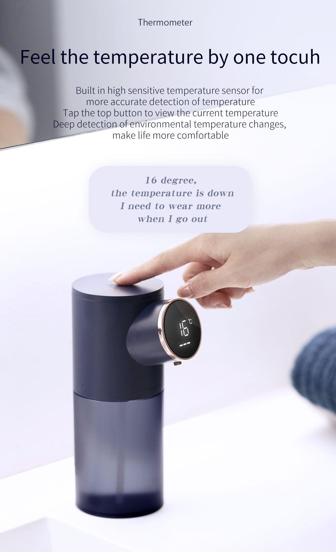 Rechargeable Foaming Soap Dispenser with Temperature Display
