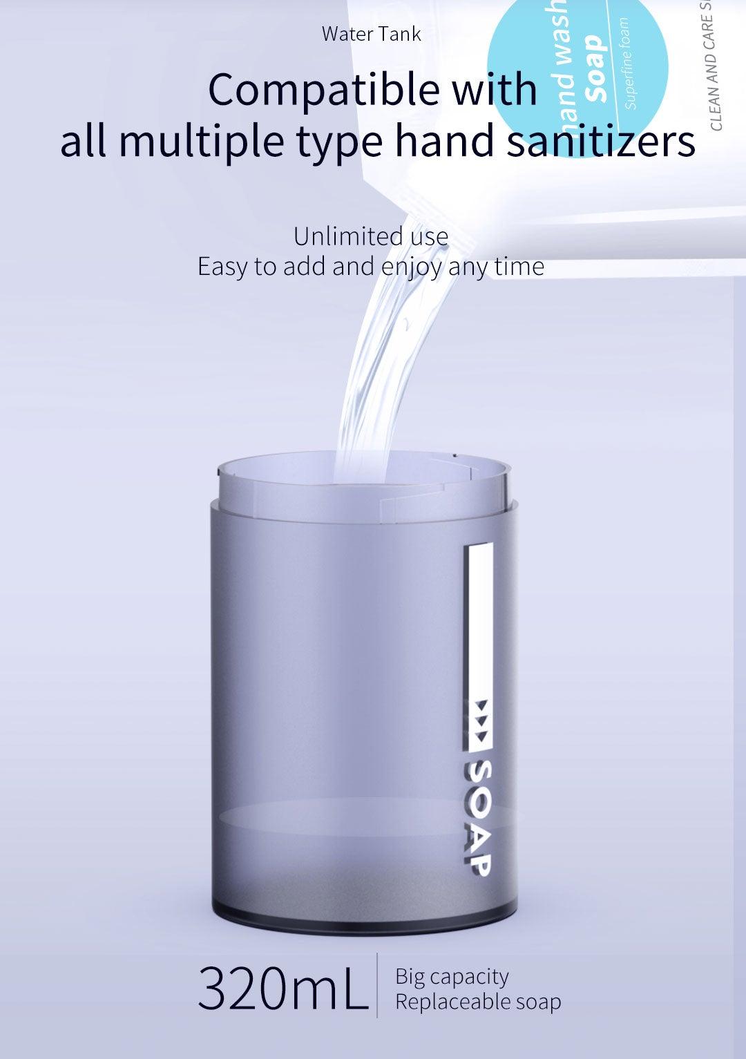 Rechargeable Foaming Soap Dispenser with Temperature Display